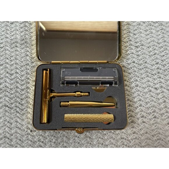 Rare Helio Ferretti Safety Razor Traveling Mountable Miniature Pocket Set Orgnal - Picture 5 of 9